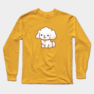 Kawaii white Poodle dog Long Sleeve T-Shirt